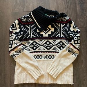 Ralph Lauren Jean Company Turtleneck Aztec Sweater